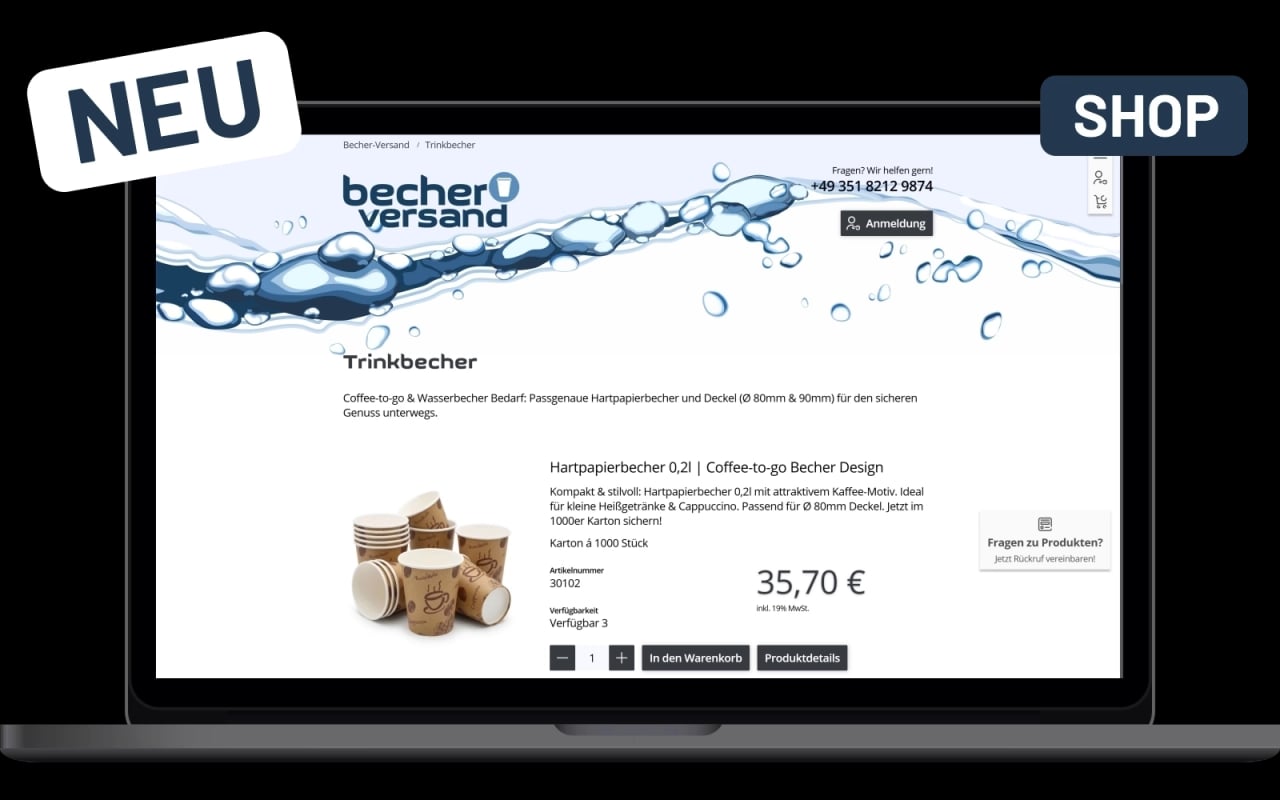 becher-versand.de Referenz-Onlineshop becher-versand.de