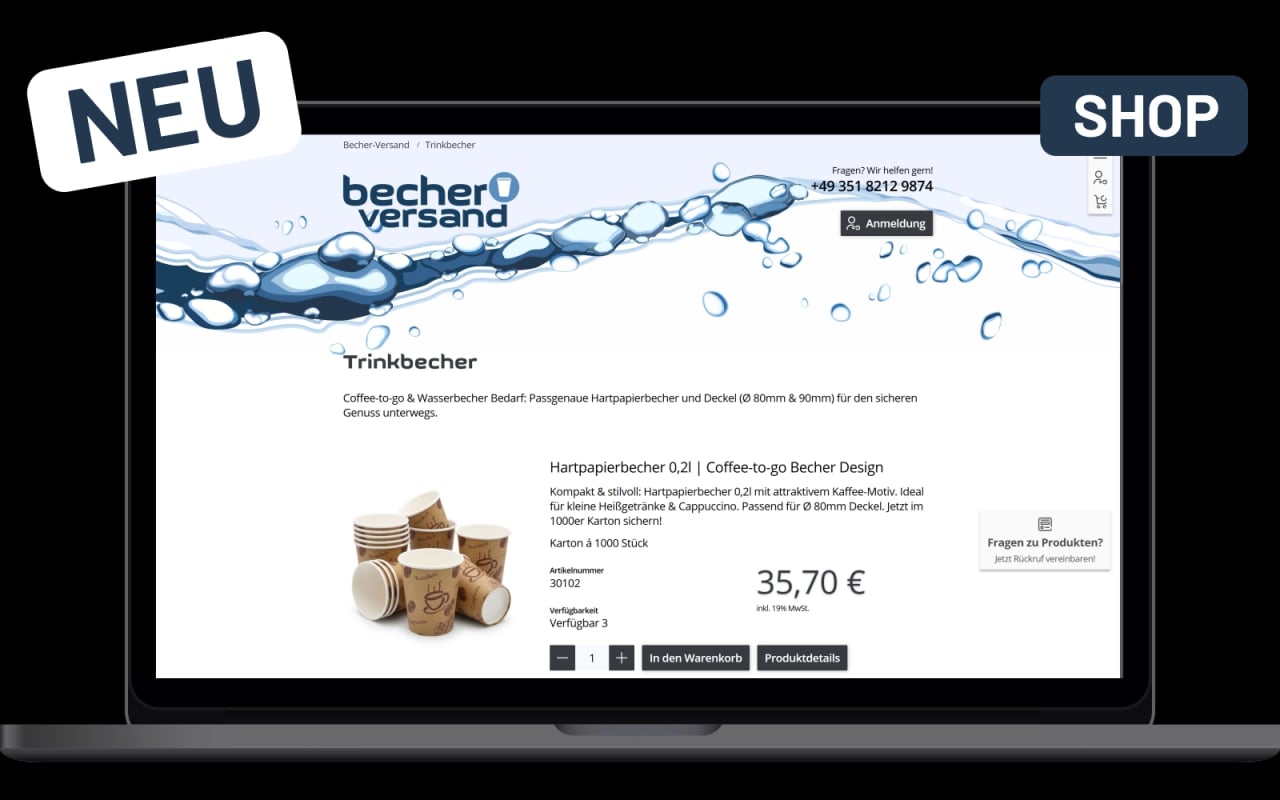 becher-versand.de Website Referenz becher-versand.de